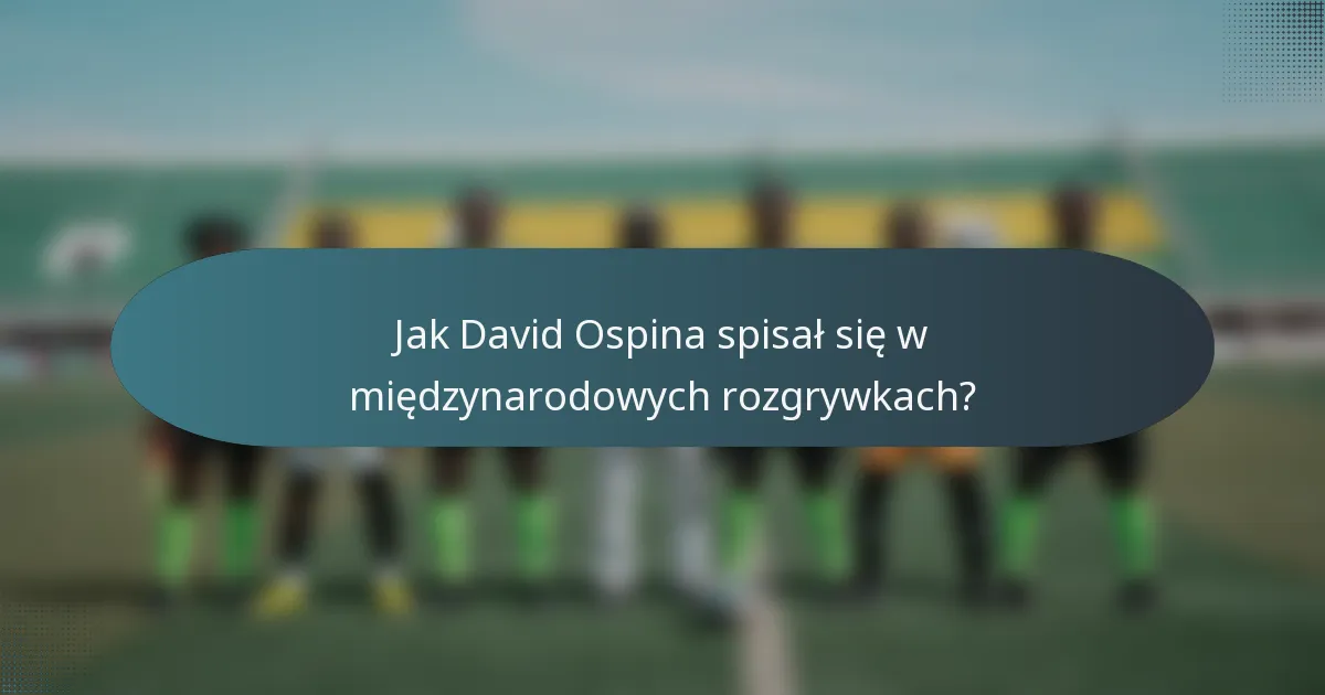 Jak David Ospina spisał się w międzynarodowych rozgrywkach?