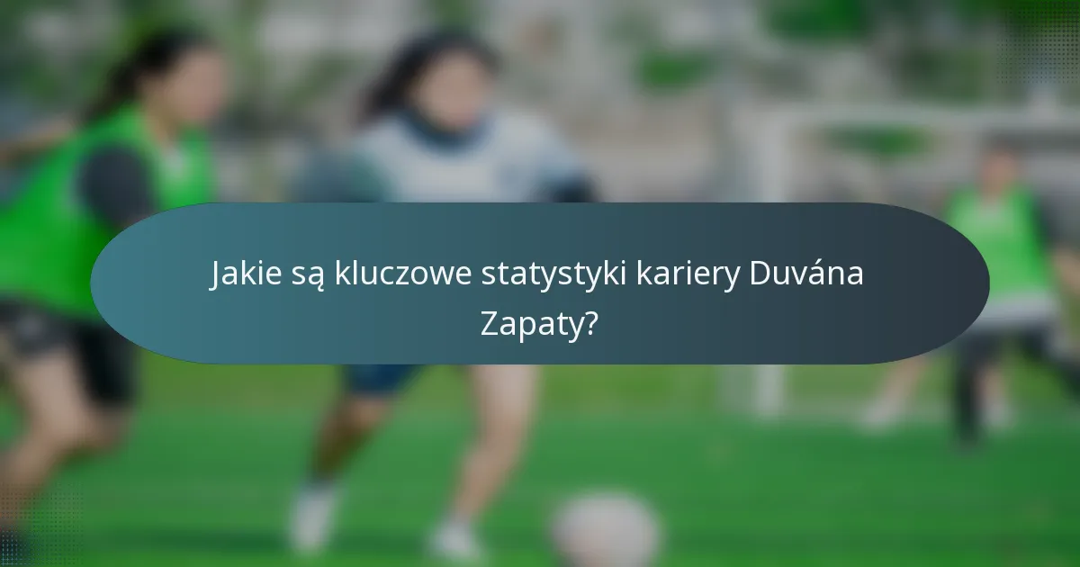 Jakie są kluczowe statystyki kariery Duvána Zapaty?