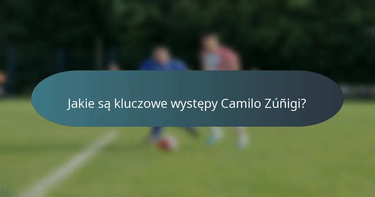 Jakie są kluczowe występy Camilo Zúñigi?